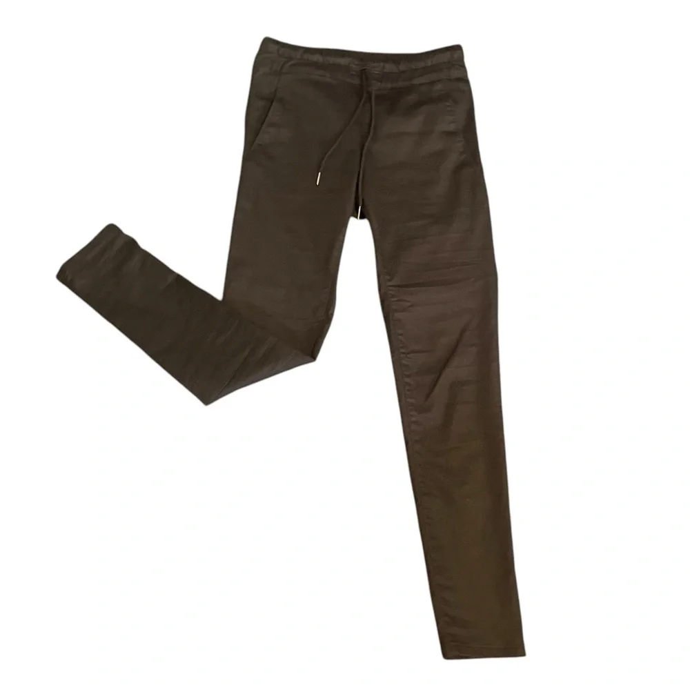 Bevy Flog Shely Pants Brown Straight with Drawstring Elastic Waist Womens 25 - Picture 3 of 13